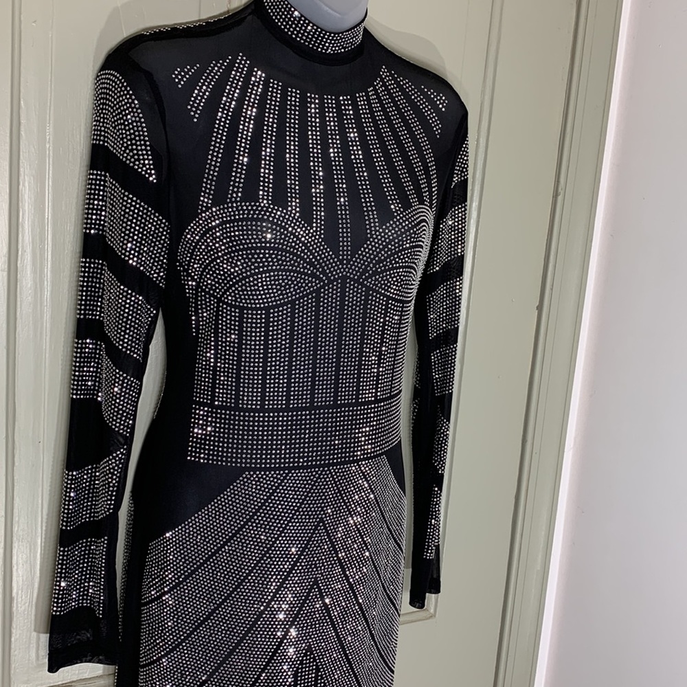 Mesh/Rhinestone Sheer Party/Costume Dress - Picture 2 of 10
